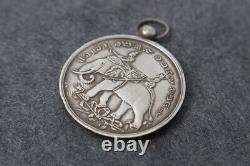 MEDAL OLD PENDANT ROYAL DECORATION Thailand Medal Siam King Rama V Silver Coin