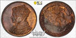 MS65RB 1939 Canada George VI Royal Visit Bronze Medal, PCGS- Toned SOLO TOP POP