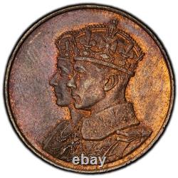MS65RB 1939 Canada George VI Royal Visit Bronze Medal, PCGS- Toned SOLO TOP POP
