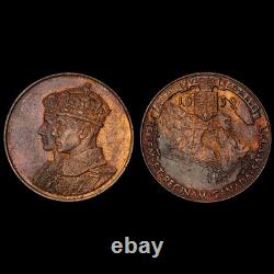 MS65RB 1939 Canada George VI Royal Visit Bronze Medal, PCGS- Toned SOLO TOP POP