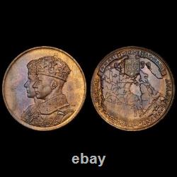 MS65RB 1939 Canada George VI Royal Visit Bronze Medal, PCGS Trueview- Toned