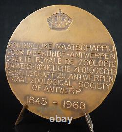 Medal Belgium 1968 Royal Zoological Society Of Antwerpen Zoologie Pets