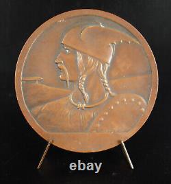 Medal Circle Royal Gallic Artistic Warrior Helmeted Carlos Van Dionant 1920