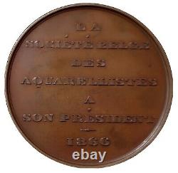 Medal Royal Belgian Society of Watercolors by Jouvenel 1866 to J. B Madou