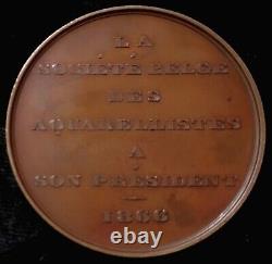 Medal Royal Belgian Society of Watercolors by Jouvenel 1866 to J. B Madou