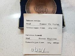 Medal of copper from the royal palace Sweden 1986