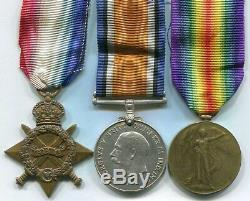 Medal s 1914/15 Star Trio Royal Naval Reserve Fisherman from Mevagissey Cornwall