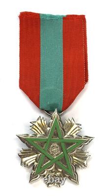 Morocco Order of the Throne 5th Class Knight Silver Enamel Original Medal