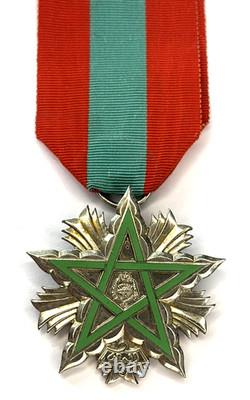 Morocco Order of the Throne 5th Class Knight Silver Enamel Original Medal