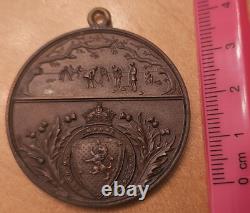NICE Royal Caledonian Curling Club 40mm Bronze District Medal 1800s no Hallmark