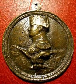 Napoleon Bonaparte & the imperial eagle large 105mm cast plaque medal