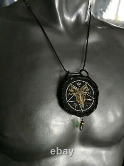Necklace pendant vintage gothic woman medallion men jewelry satan satanic dragon