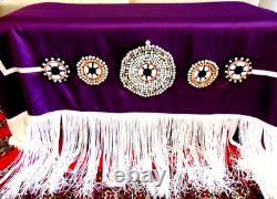New Native American Onondaga hand beaded dance shawl