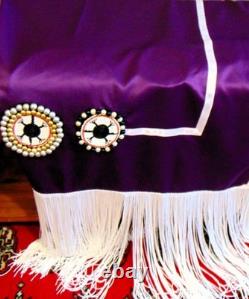 New Native American Onondaga hand beaded dance shawl