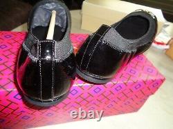Nib Tory Burch Jolie Black Patent Leather, Elastic, Gold Reva Ballet Flats 9