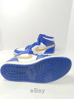 Nike Air Jordan 1 Retro High Gold Medal 332550 406 Deep Royal Blue Gold Size 9.5