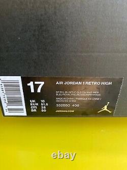 Nike Air Jordan Retro 1 HighGold MedalWhite/Royal Blue-Gold Sz. 17 (332550-406)