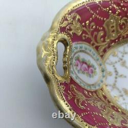 Noritake Nippon Oval Celery Dish Rose medallion Gold Encrusted Royal Crockery