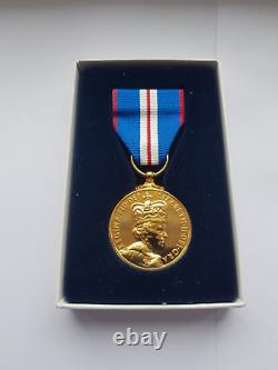 Official 2002 Queen Elizabeth II Golden Jubilee Medal, Royal Mint, Coa, Boxed