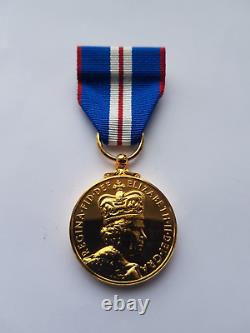 Official 2002 Queen Elizabeth II Golden Jubilee Medal, Royal Mint, Coa, Boxed