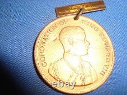 Old Vintage Metal Round Medal Of King Edward VIII Coronation from England 1937