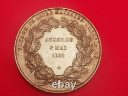 Original 1866 Paris Mint 46mm Bronze Medal Napoleon III Imperial Visit Auxerre