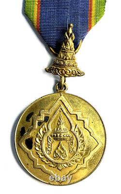 Original Thailand Order of the Crown Gold Grade Medal Royal Decoration Ribbon