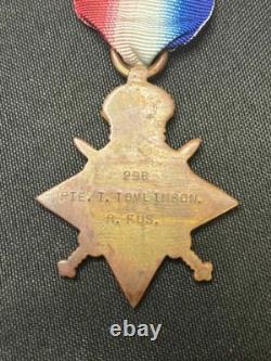 Original WW1 British Medal Grouping 296 Pte. T. Tomlinson Royal Fusiliers