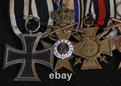 Original WW1 Imperial German Army Bavaria Medal Bar Iron Cross Merenti 1917