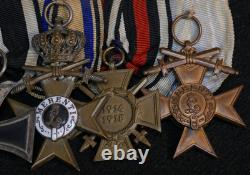 Original WW1 Imperial German Army Bavaria Medal Bar Iron Cross Merenti 1917