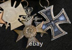 Original WW1 Imperial German Army Bavaria Medal Bar Iron Cross Merenti 1917