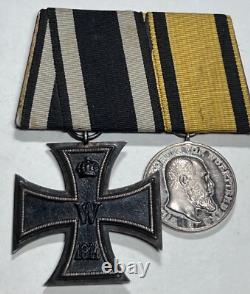 Original WW1 Imperial German Army Iron Cross & Württemberg Bravery Medal 1917