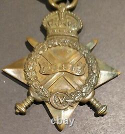 Original WW1 Royal Canadian 22e Regiment 1914-1915 Star Medal