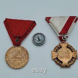 Original WW1 WWI Austrian Imperial Franz Joseph Medal Military Hungarian Cross