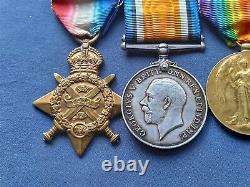 Original Ww1 Medal Trio 1914 Star With Bar 34552 S G Walters Royal Garrison Arti