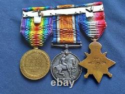 Original Ww1 Medal Trio 1914 Star With Bar 34552 S G Walters Royal Garrison Arti