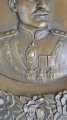Pahlavi Dynasty Reza Shah Bronze Medallion Rare Hand Made Masterpiece