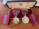 Pair of Imperial Service Silver Medals awarded for long service to Post Office