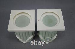Pair of Royal Worcester Neoclassical Celadon Green Glaze Spill Vases C. 1862-1875