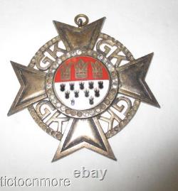Pre-wwi Imperial Wappen Von Koln Cologne Knights Cross Medal. 935 Silver