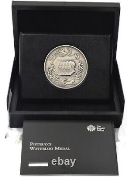 Pure Silver 250g Royal Mint Benedetto Pistrucci Battle of Waterloo Medal RARE