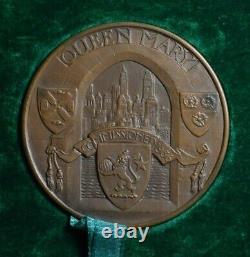 QUEEN MARY COMMISSIONED 1936 MEDAL IN BRONZE 69mm IN ORIGINAL CASE ROYAL MINT