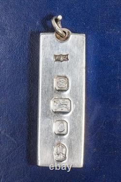 Queen Elizabeth II Jubilee Vintage Sterling Silver Miniature Bar Ingot Pendent