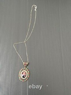 Queen Victoria Silver Gilt Gem Set Jetton Token Pendant British Royal Medal
