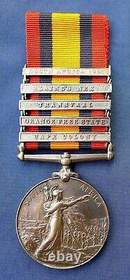 Queens South Africa Medal, Five Clasps, 86th Howitzer Bty Royal Field Artillery