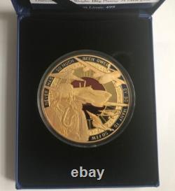 RAF A GLORIOUS HISTORY OF THE ROYAL AIR FORCE 24CT GOLD PLATED 75mm MEDAL