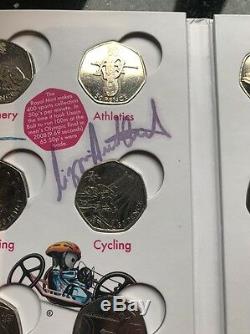 RARE AND UNIQUE Olympic 50p Royal Mint Folder Includes Medal Winners Signature