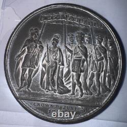 RARE BRITISH CORONATION MEDAL 1838 Queen Victoria Large Antique COBM-4507