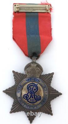 RARE Edward VII Medal Imperial Service Order in Silver & Enamel, Unnamed