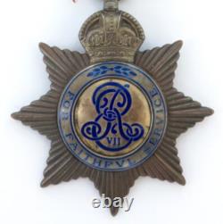 RARE Edward VII Medal Imperial Service Order in Silver & Enamel, Unnamed